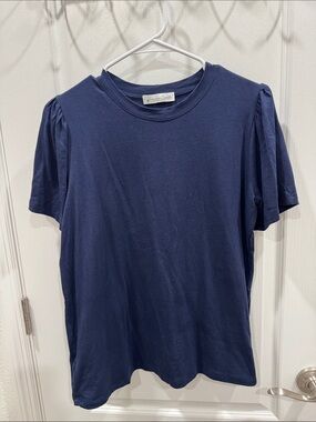 Madewell Navy Puff-Sleeve Long Sleeve Tee